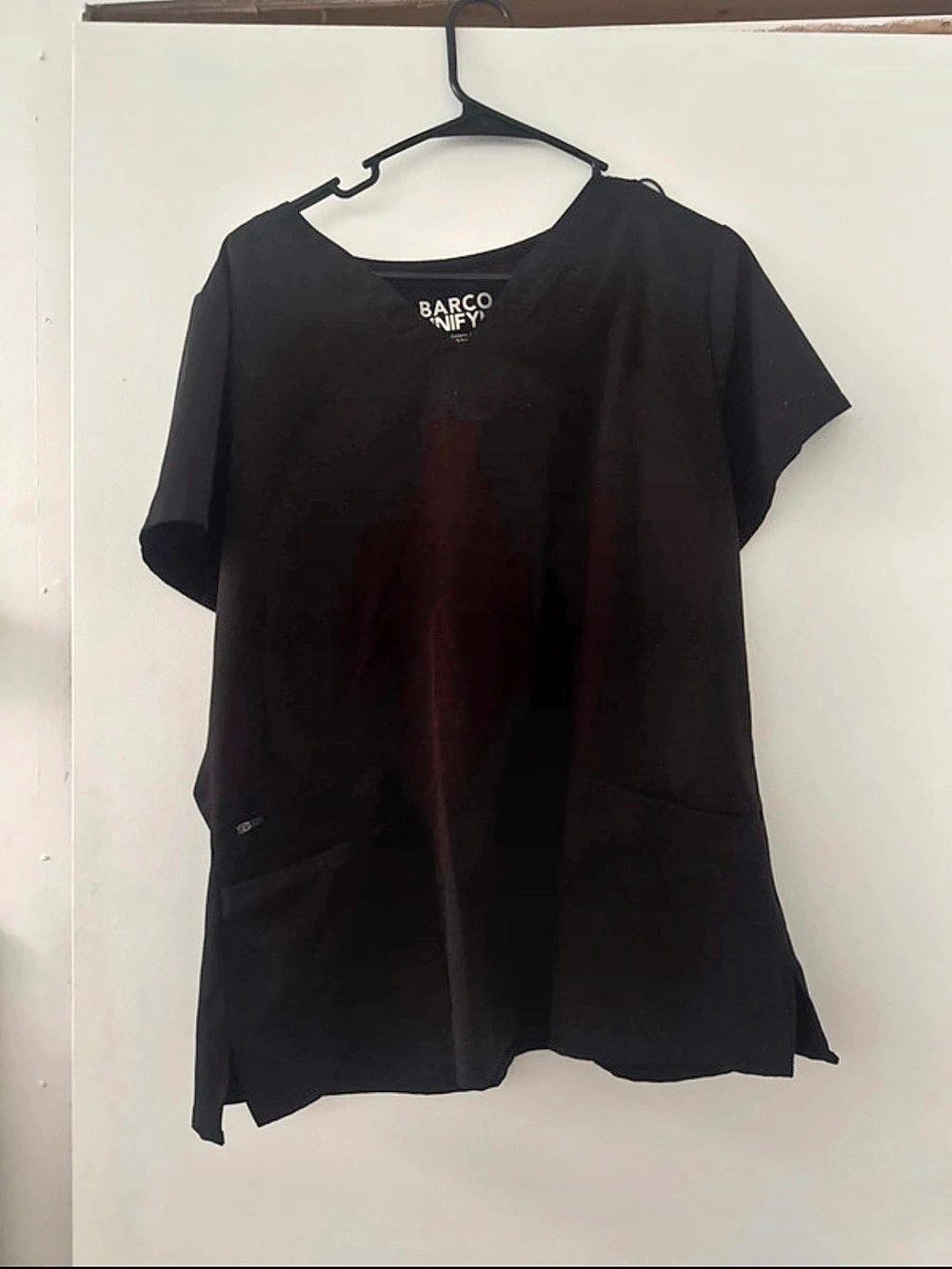 BARCO Unify Purpose V-Neck Scrub Top Black Short Sleeve